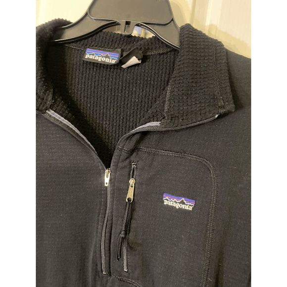 Patagonia Women's Black Long Sleeve 14 Zip Henley Sweatshirt Size L - Picture 3 of 6